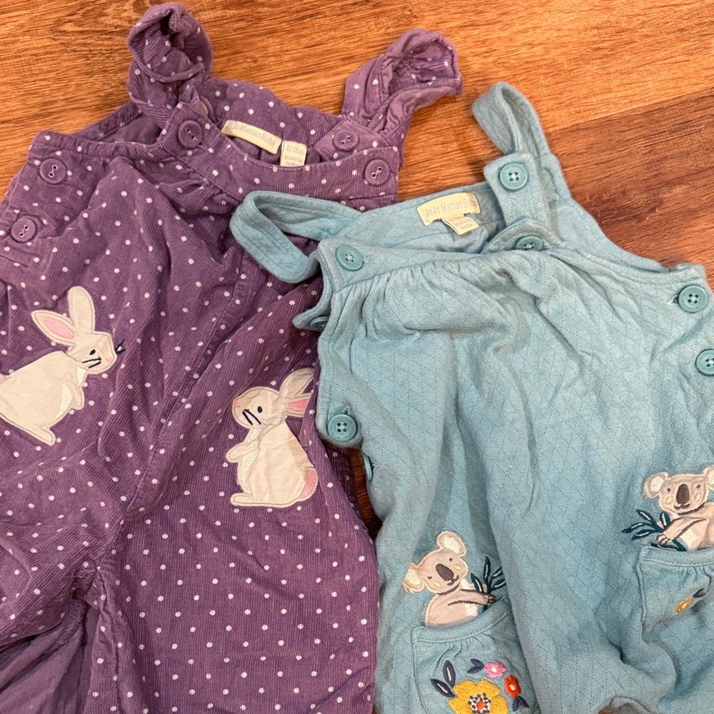 JoJo Maman Bebe Purple and Light Blue Kids One Pieces